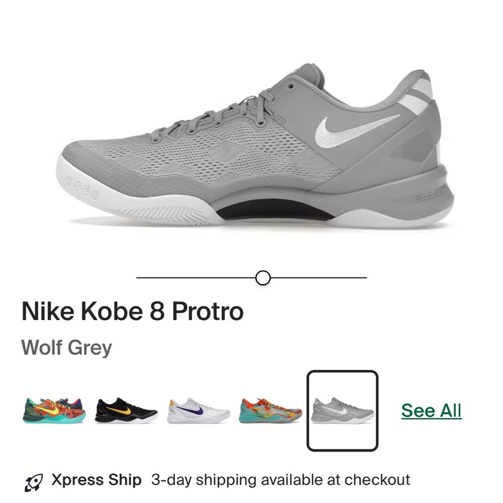 Hard to Find Nike Kobe 8 Protro Gray and White Sneakers